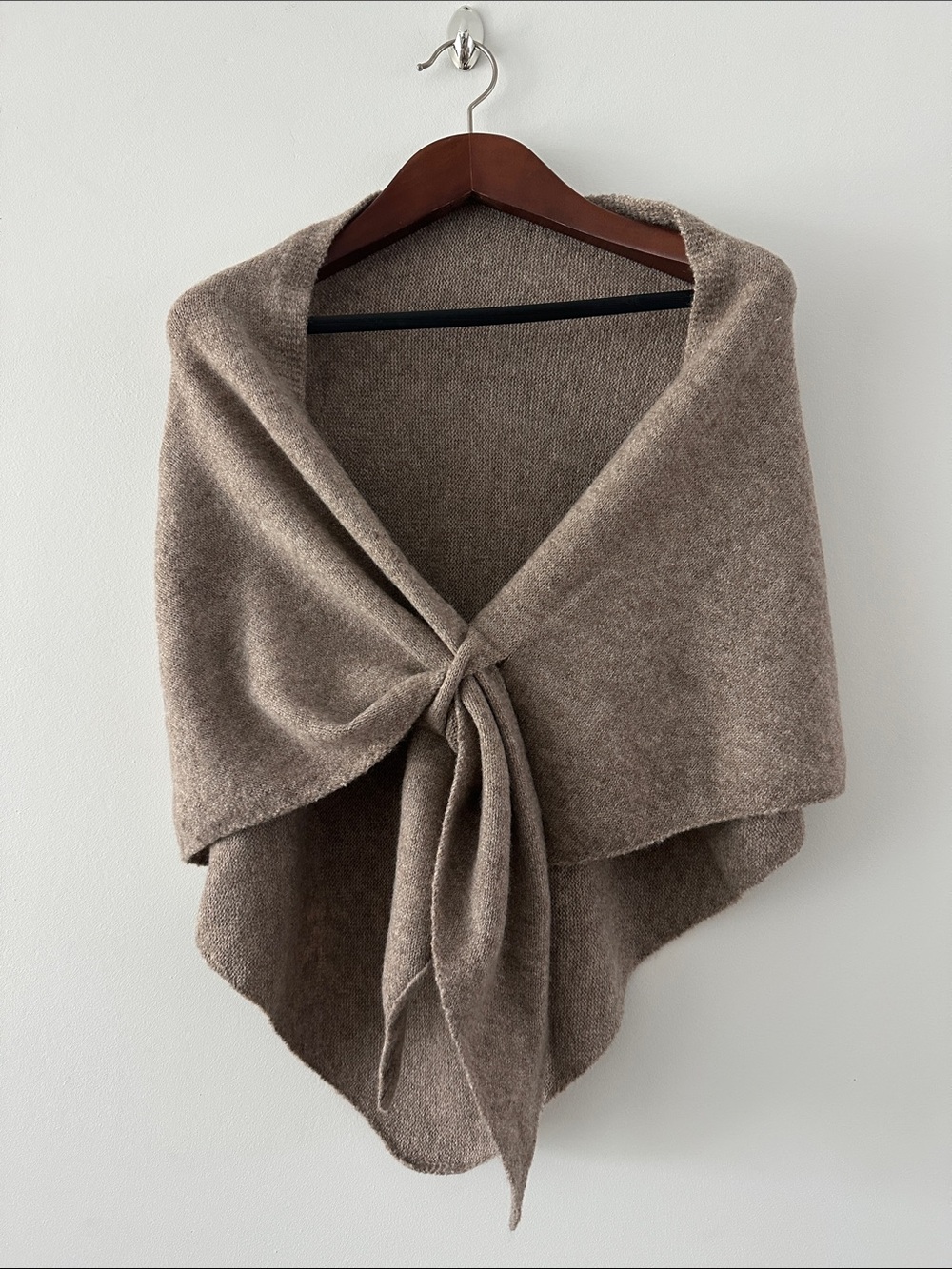 Yakee Knitted Triangle Pull-Through Shawl